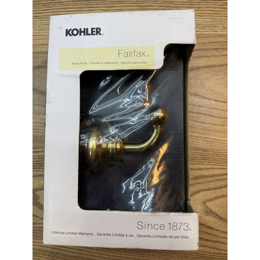 Kohler Fairfax 12156-3 Single Robe J Hook Polished Brass (Gold) Bathroom
